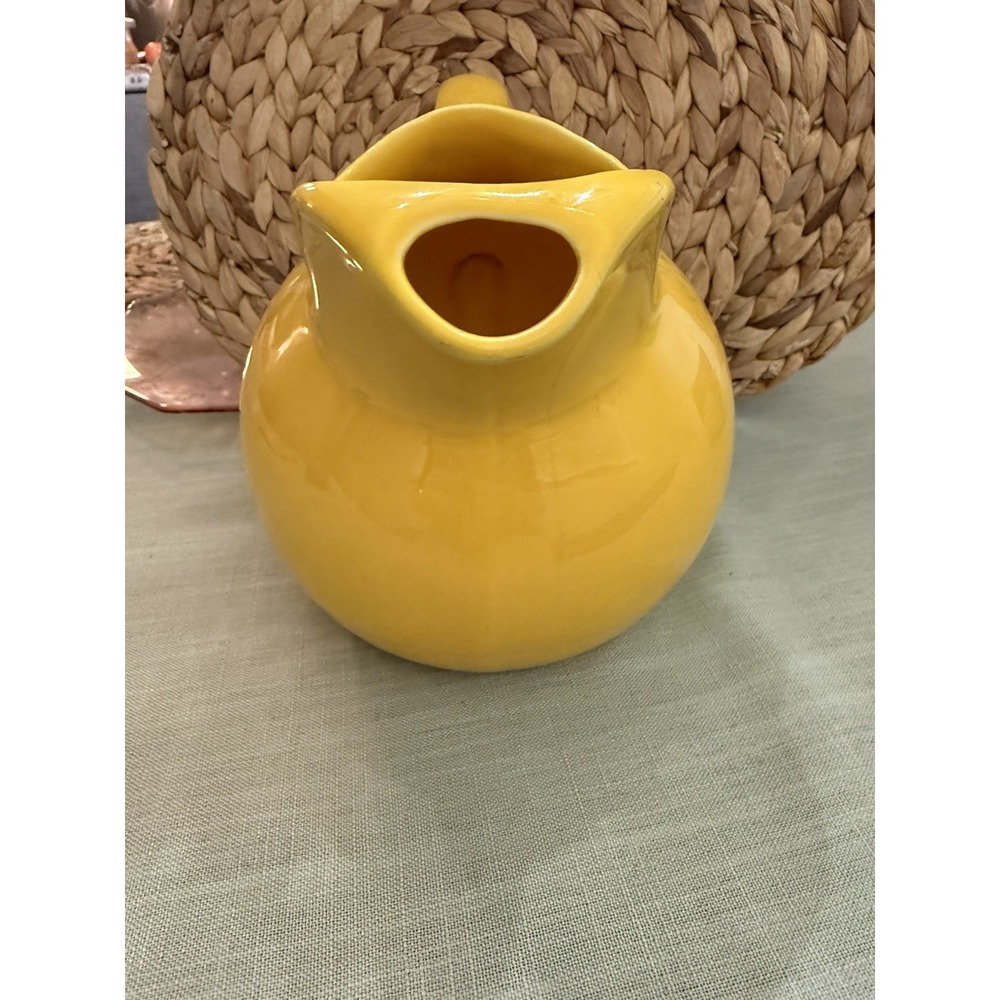 Vintage Homer Laughlin Harlequin Yellow Water Pitcher Granny Core cottage core